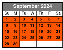 Classic Tour - 45 Min September Schedule