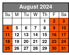 Standard Window Table August Schedule