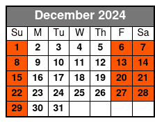 Standard Window Table December Schedule