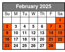 Standard Window Table February Schedule