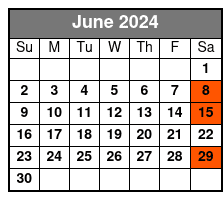 Paddle Board Basic 1 Class June Schedule