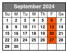 Standard Ticket September Schedule