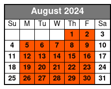 Upper and Lower Manhattan Arcol Travel August Schedule