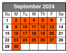 Upper and Lower Manhattan Arcol Travel September Schedule