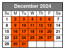 Upper and Lower Manhattan Arcol Travel December Schedule