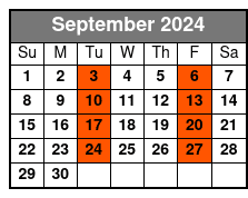 Washington D.C. September Schedule