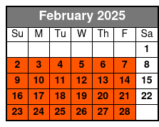 7-Days Electric Bike Rental February Schedule