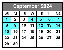 Day Sail September Schedule