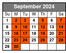 Washington DC Day Trip September Schedule
