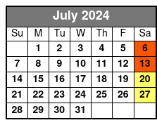 Sunrise Experience July Schedule