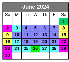 Cruise Timed Ticket June Schedule