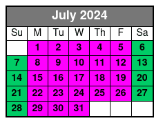 Cruise Timed Ticket July Schedule
