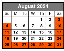 Evening 16:00 August Schedule