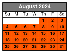 10am Departure August Schedule
