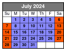 50 Minutes Rides July Schedule
