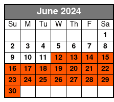 2-Hr Guided Pedicab Tour June Schedule