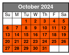 Walking & Standard Admission October Schedule