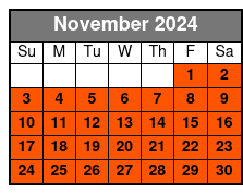 Walking & Standard Admission November Schedule