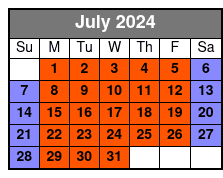 Central Park Short Tour-25 Min July Schedule