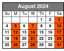 English Tour August Schedule