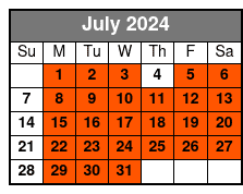 English Tour July Schedule