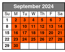 English Tour September Schedule