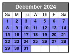 Sunset Cruise December Schedule
