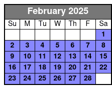 Sunset Cruise February Schedule